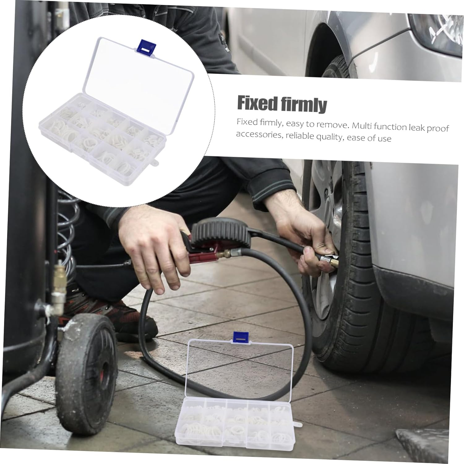 260Pcs O-Ring Set Silicone O Ring Rubber O Rings Automotive S Gasket Seal Ring O- Ring Sealing Gasket Washer Plumbing Kit Appendix White Nylon Small