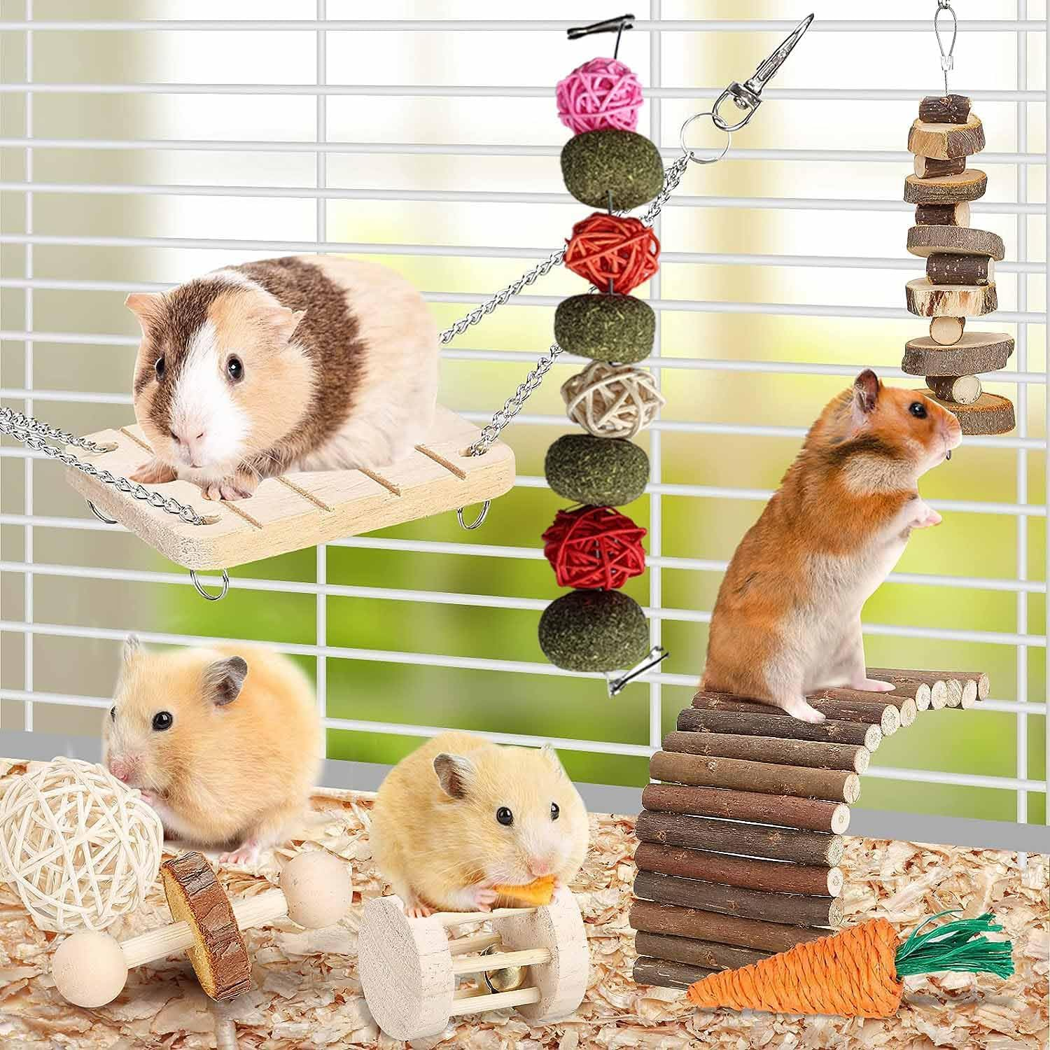 Naturezhen Natural Bunny Chew Toys,Hamster Chew Toys Set, Rabbit Chew Toys,Small Pets Teeth Care Molar Exercise Bunny Toys for Rabbits, Guinea Pig, Hamster and Other Small Animals image number 6