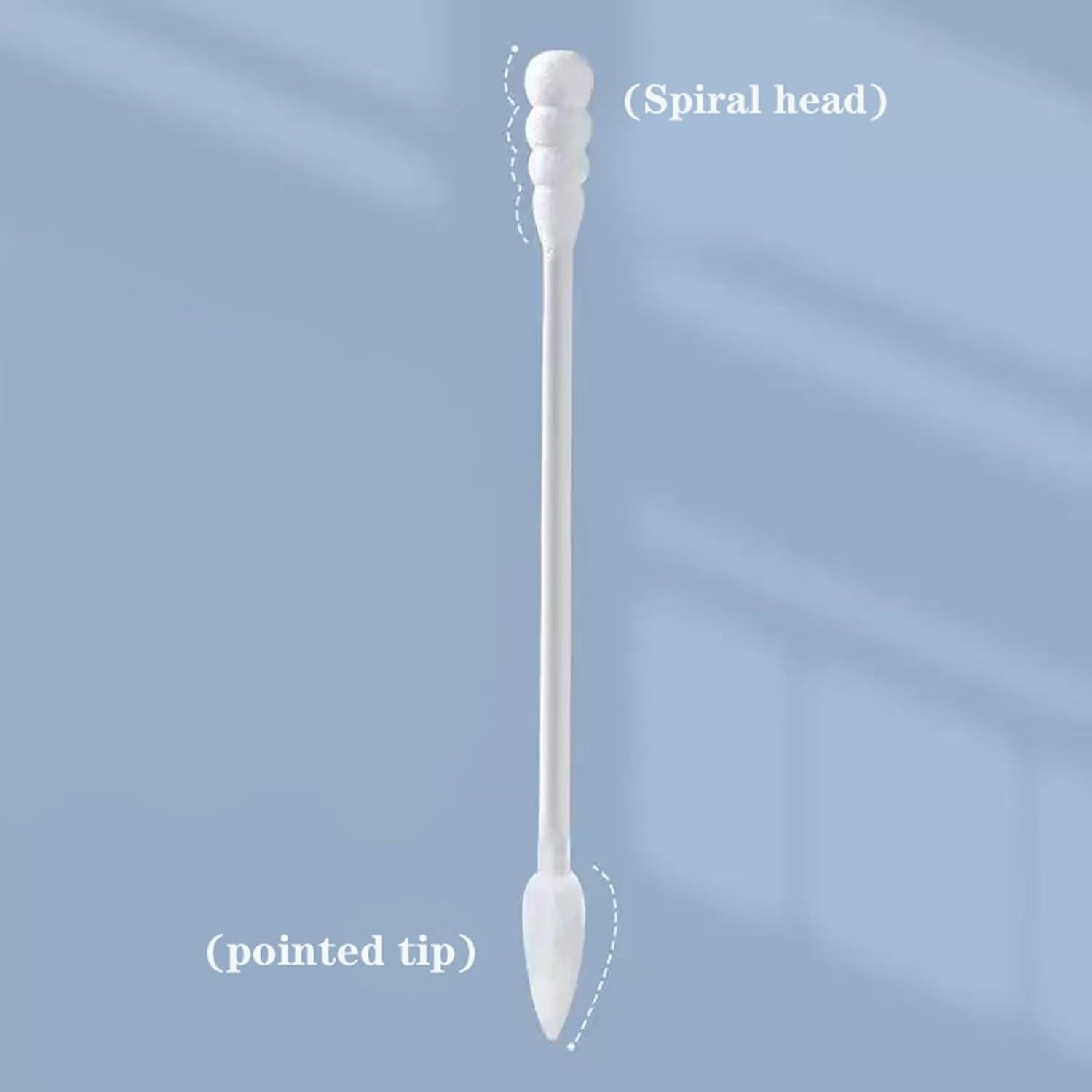 200 Pieces (Tip+Spiral Cotton Swab), Very Suitable for Ear Cleaning, Nail Polish Touch Up, Nail Enhancement, Pedicure, Beauty Applications, Personal Care and Craft Projects (Blue)