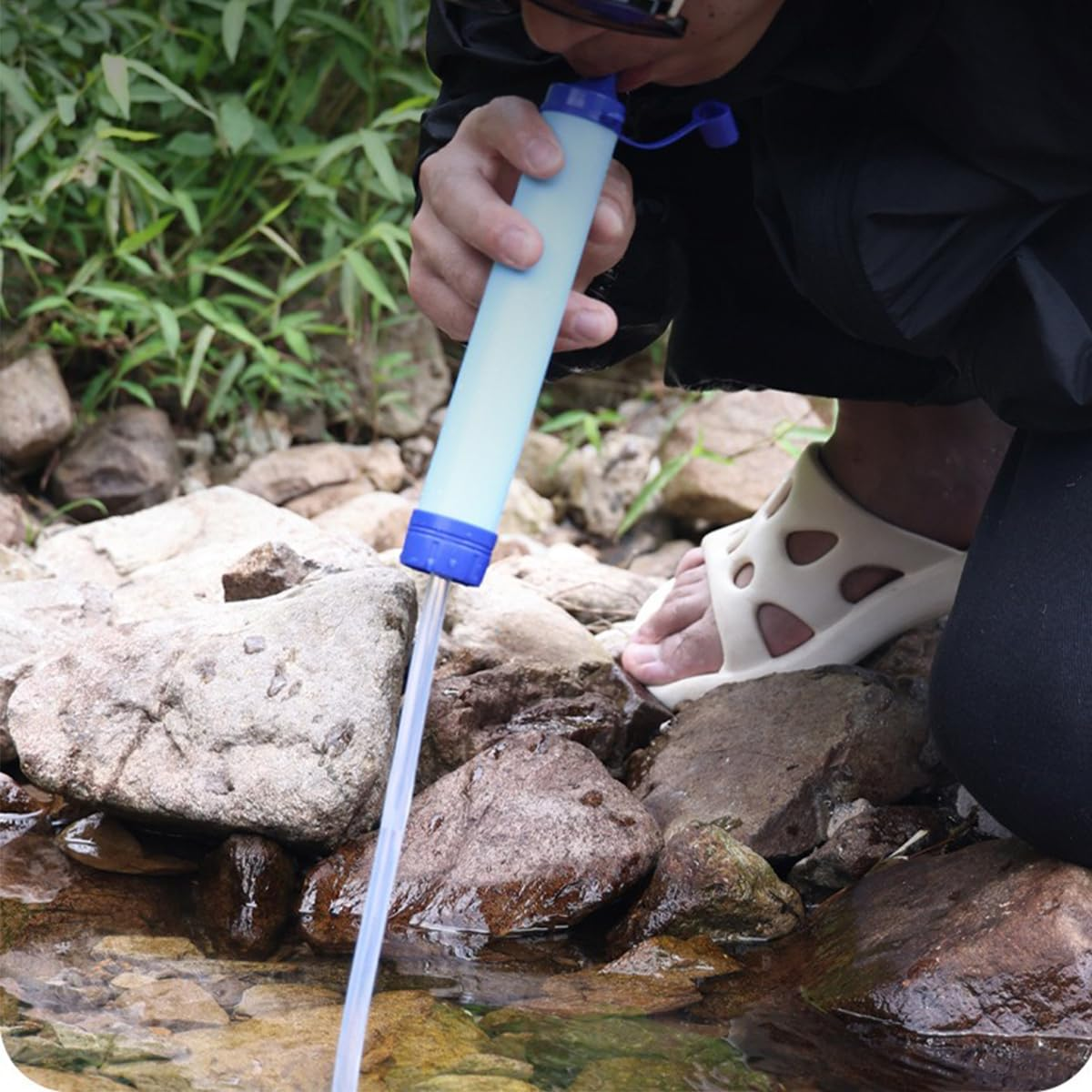 ANCLLO Outdoor Camping Emergency Water Filter with Multi-Layer Filtration System &ndash; Portable, Complete Setup,For Streams, Springs, Tap Water, and Rainwater&ndash; 1500L Filtration Life image number 4