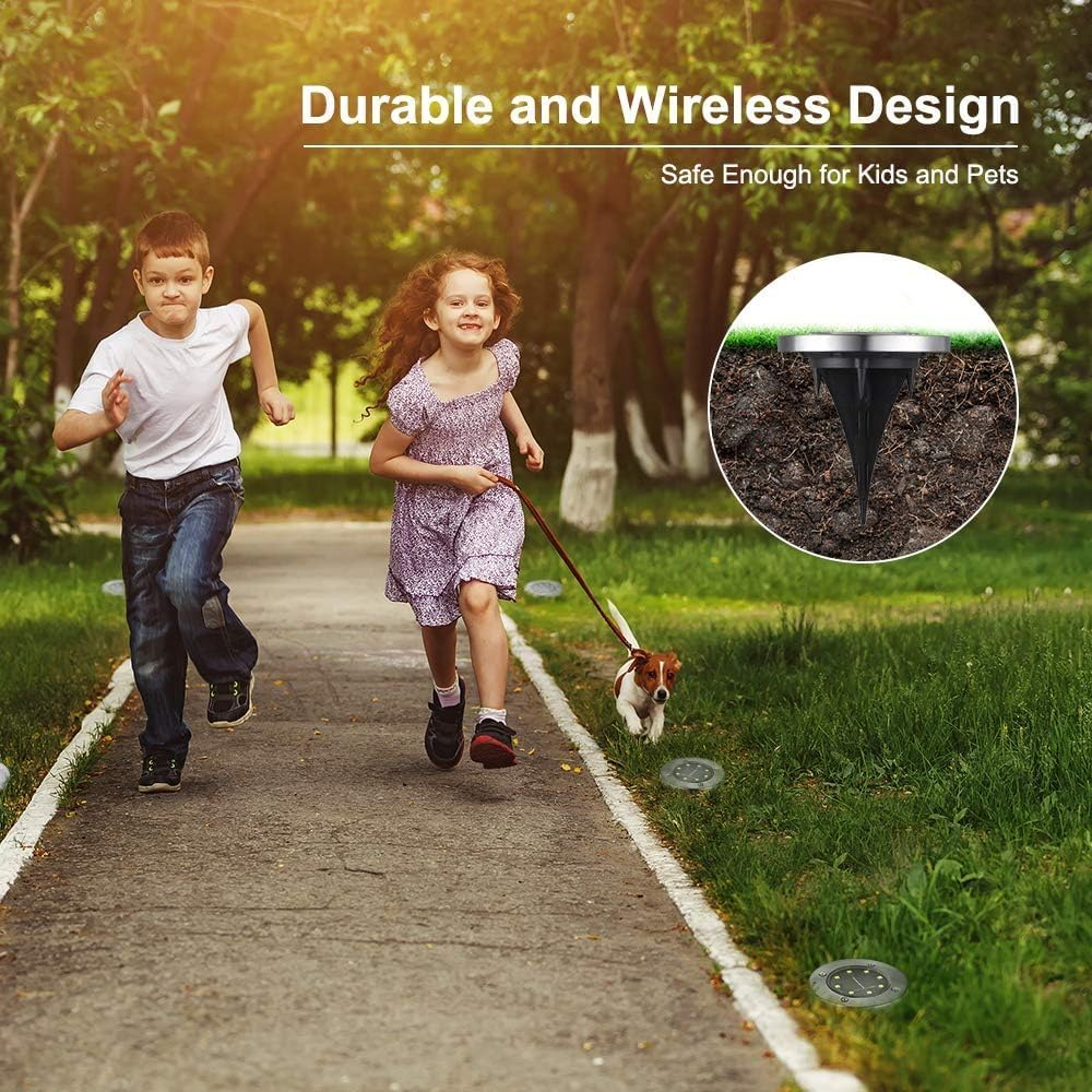 Toodour Solar Lights Outdoor, 8 Pack Solar Ground Lights Waterproof Garden In-Ground Lights - Bright Solar Disk Light Landscape Lighting for Lawn Yard Deck Patio Walkway Outdoor Decor - Warm White image number 6