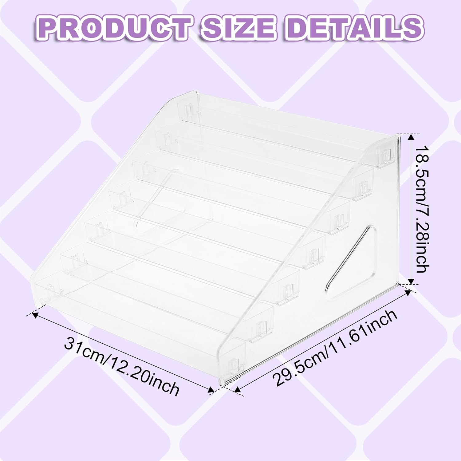 7 Layers Acrylic Paint Organizer and Holder - Clear Nail Polish Storage Rack for Craft Hobby Paint Cans image number 1