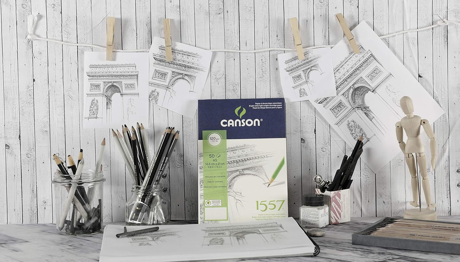 Canson A5 30 Sheet 180Gsm (85Lbs) White Fine Paper image number 1