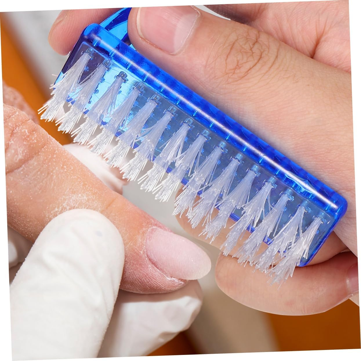 Hohopeti 12Pcs Fingernail Cleaning Brush Nail Dust Remover Tool Ergonomic Handle Flexible Head for Manicure image number 3