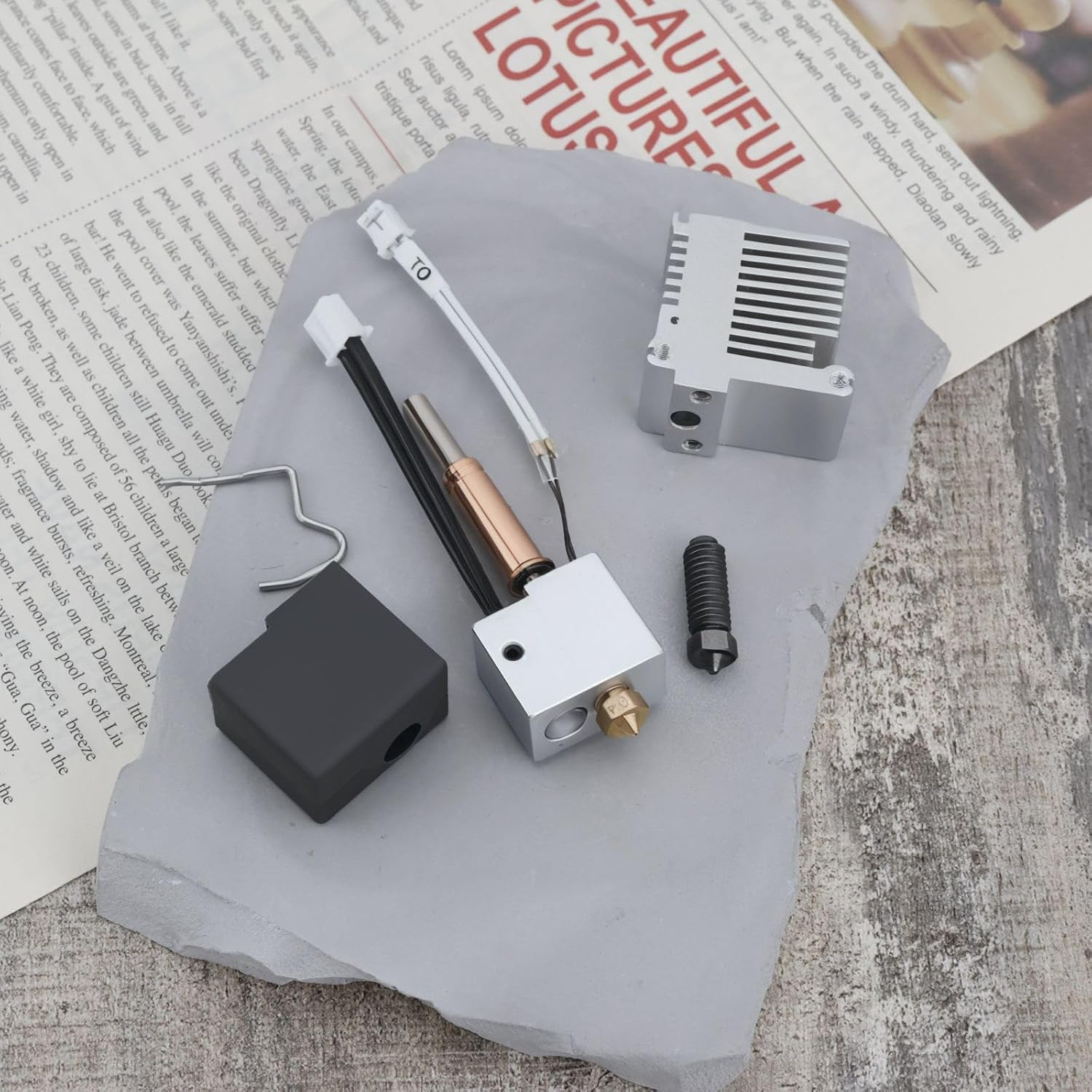 1 Set Hotend Kit Assembly Print Head with 0.4Mm Heatbreak Hardened Steel Nozzle Compatible with Anycubic Kobra 3 Compatible with Kobra 3 Combo 3D Printer (With Heatsink) image number 3