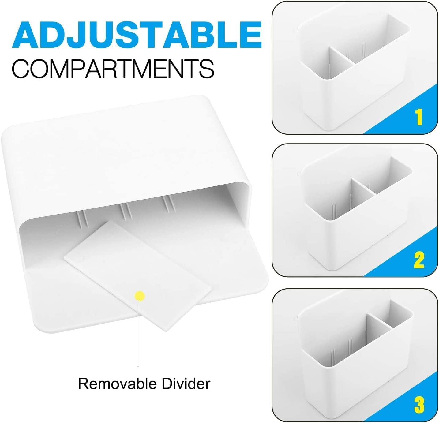 2 Pack Magnetic Dry Erase Marker Holder, Pen and Eraser Holder for Whiteboard，Magnet Pencil Cup Utility Storage Organizer for Office, Refrigerator, Locker and Metal Cabinets image number 4