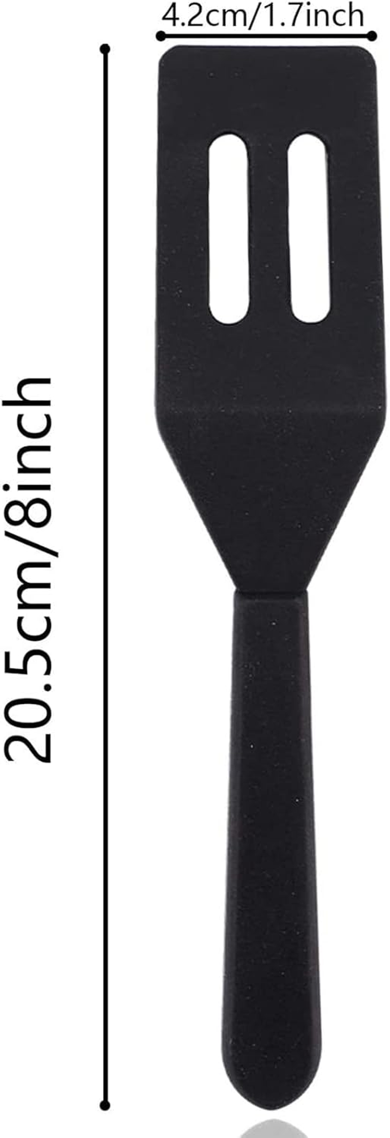 SAVITA Mini Brownie Serving Spatula Flexible Silicone Turner Heat-Resistant Flipper Nonstick Slotted Spatula for Fish, Eggs, Pancakes, Wok(Black) - Red image number 6