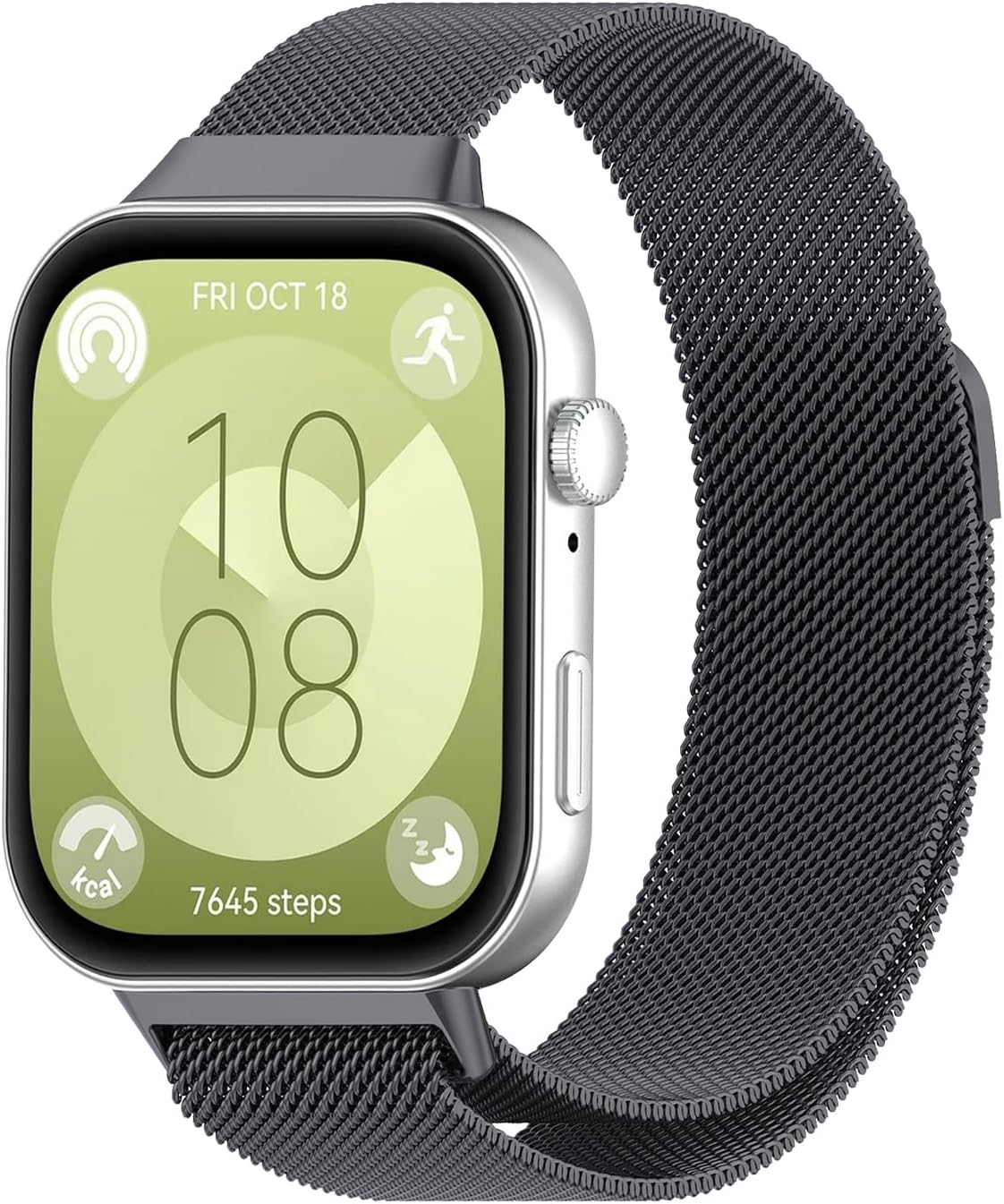 Hinnwer Bracelet for Huawei Watch Fit 3 Magnetic Watch Strap Stainless Steel Metal Replacement Strap Stainless Steel Strap Quick Release for Huawei Watch Fit 3