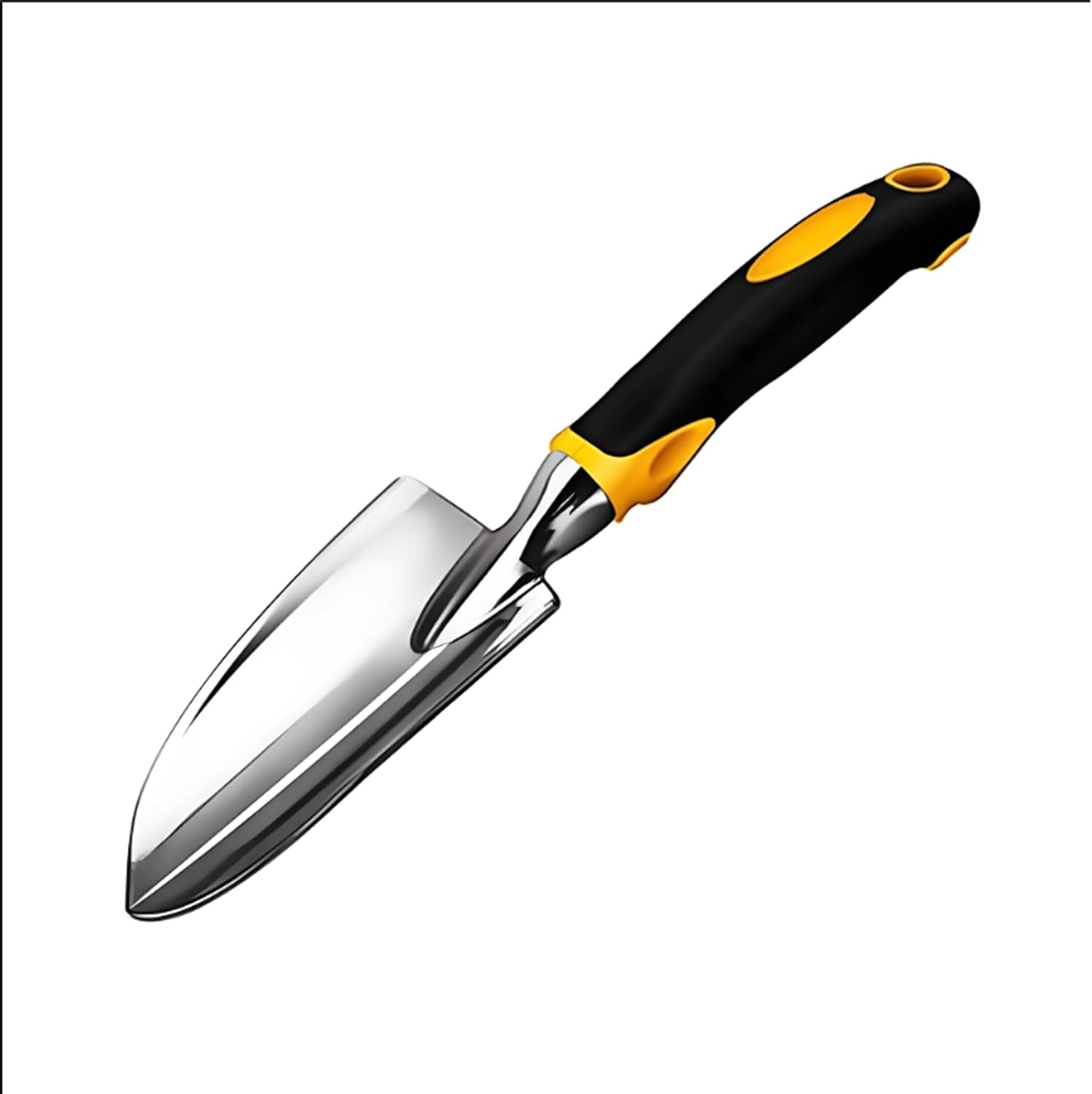 Garden Shovel Trowel, Hand Shovel Soft Rubberized Non-Slip Handle for Transplanting Weeding Moving and Smoothing Digging and Planting (Yellow) image number 1