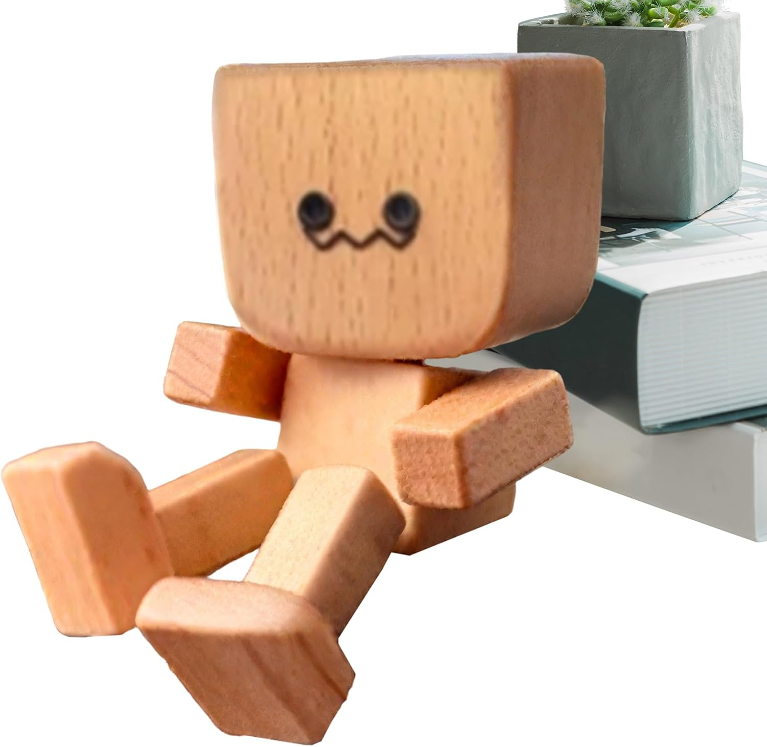 Shaking Wooden Man Figurine, Shaking Wooden Man Car Decorations, Statue for Automotive Console Scooters Sedans Pickups Trucks Commutes Road Trip Birthday