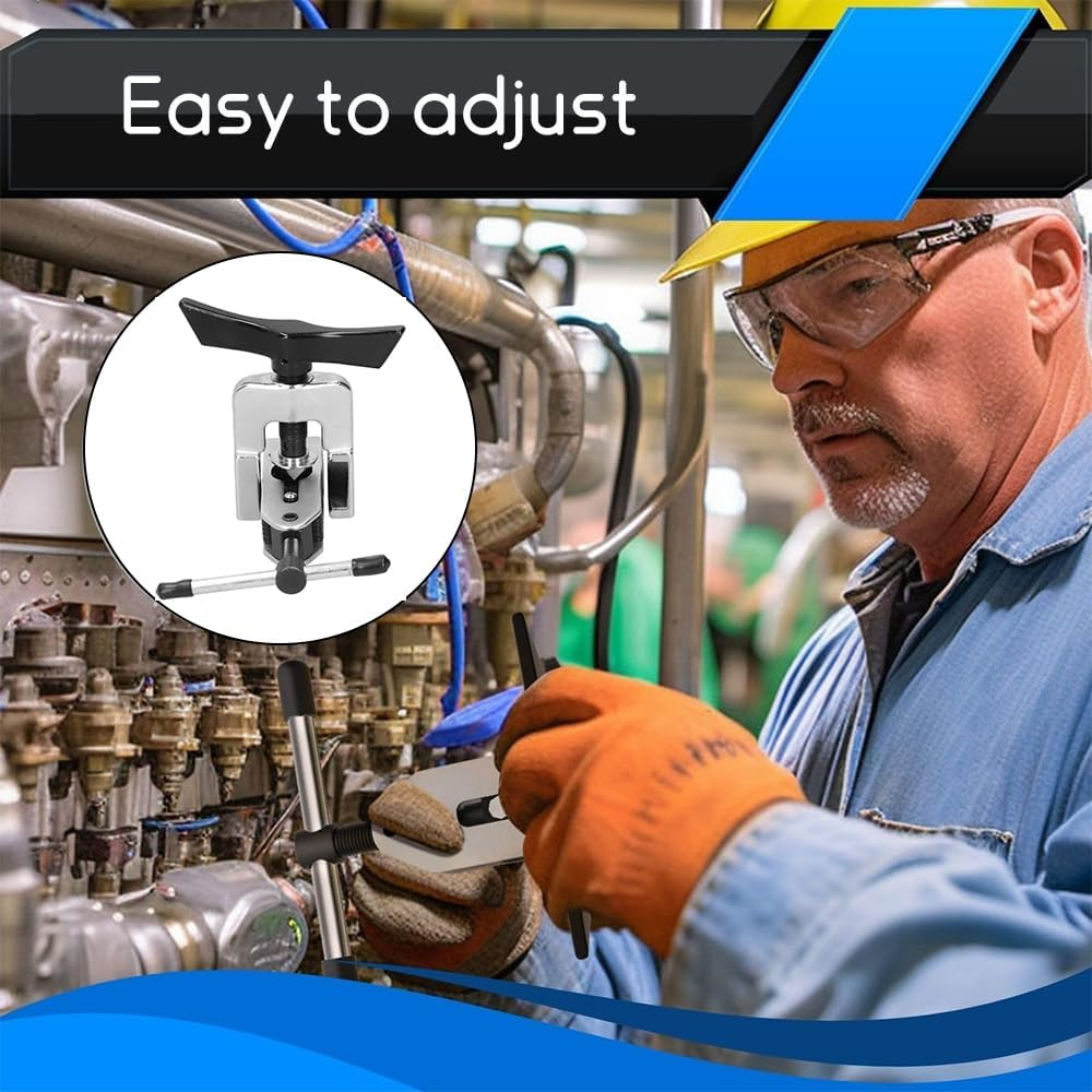 Flaring Tool, Aluminum and Copper Expansion Tool Kit, Metal Pipe Riveter, Copper, Aluminum and Stainless Steel Pipe Expansion Tool Set, Suitable for HVAC Gas Refrigeration Brake Lines image number 5