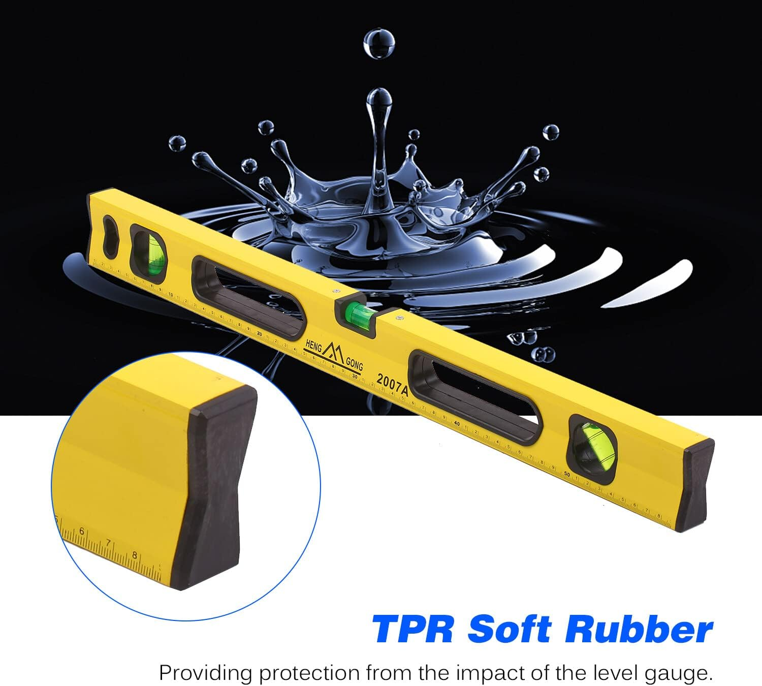 60Cm Aluminum Alloy Spirit Level Strong Magnetic Heavy-Duty Level Gauge High-Precision Level Ruler Practical Measuring Tool image number 2