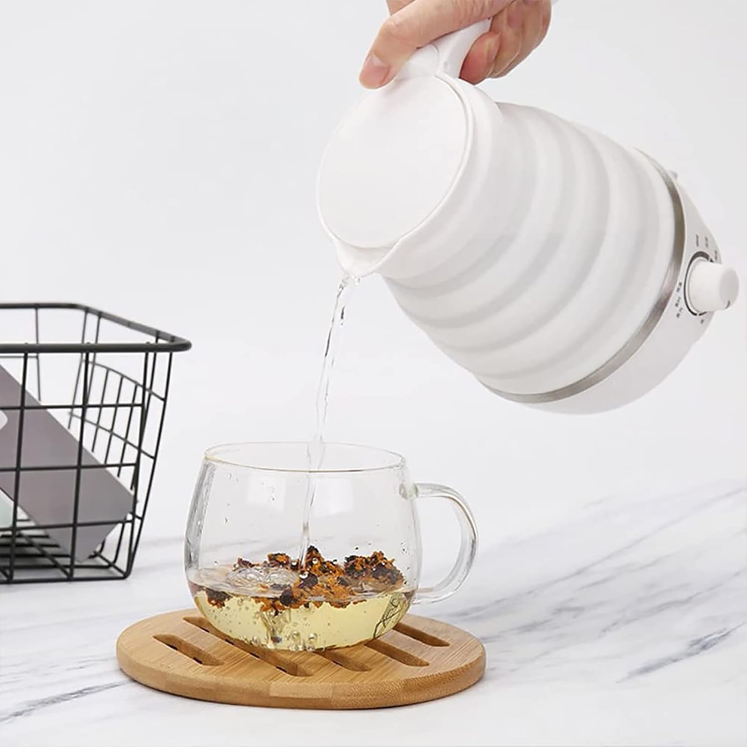 Portable Folding Electric Travel Kettle, Automatic,Mini Water Kettle and Sunbeam Kettle.Perfect for Travel, Camping, or the Office. image number 2