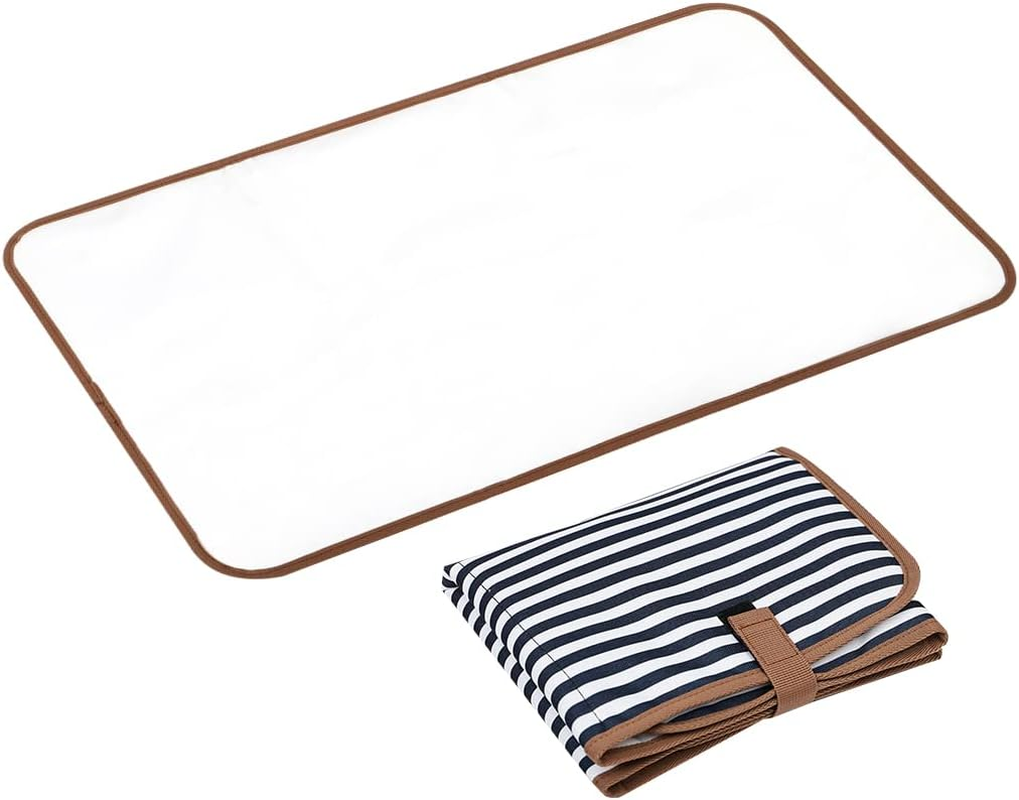 Lekebobor Baby Change Mat, Portable Nappy Changing Mat Waterproof Baby Change Pad for Travel, Striped