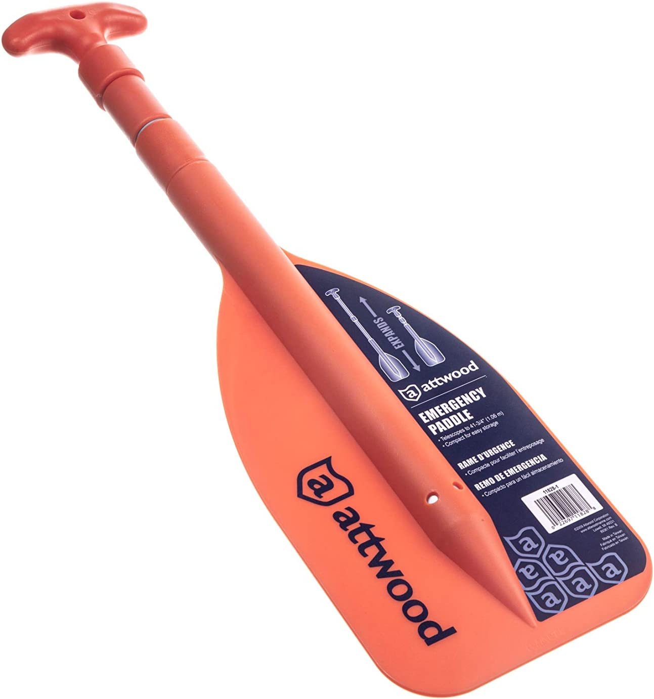 Attwood Emergency Telescoping Paddle for Boating, Orange image number 4