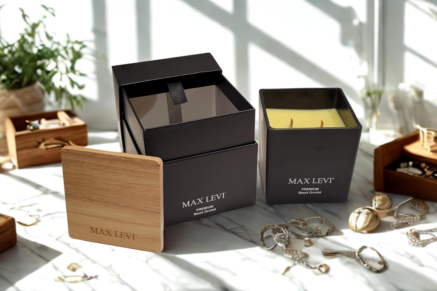 Max Levi Premium Creamy Vanilla Candle 400G - 60 Hours (Ultra Strong Scent)