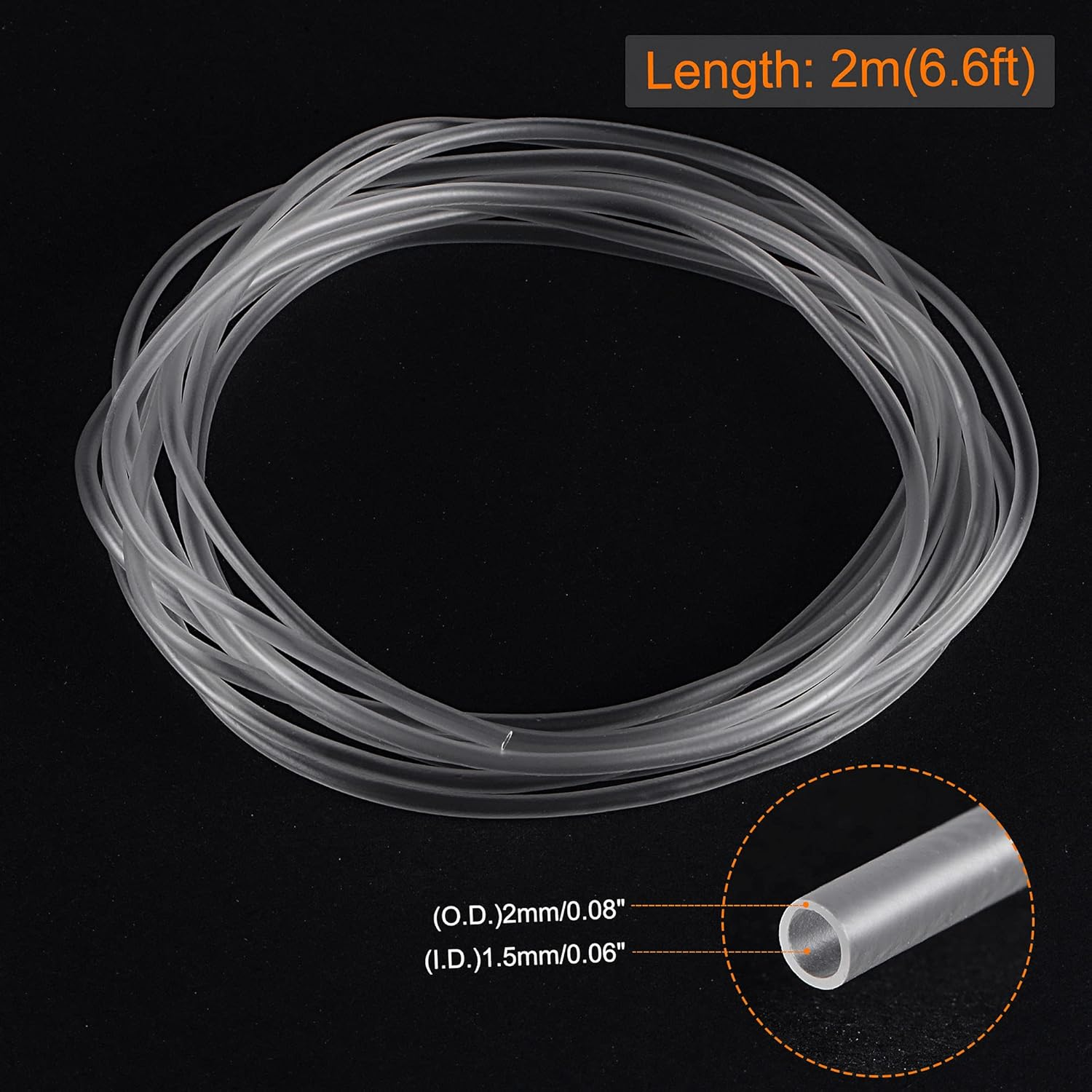 Sourcing Map PVC Transparent Hose Vinyl Tubing 1.5Mm ID 2Mm OD 2M Flexible Lightweight for Water Tube,Air Tube