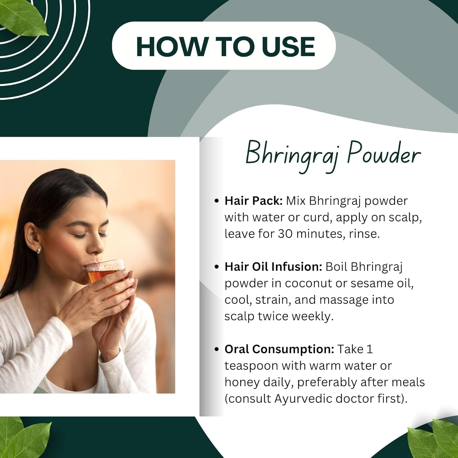 Brijbooti Bhringraj Powder (400 Gm) | for Hair Mask & Pack | Natural Formula for Hair Mask & Growth