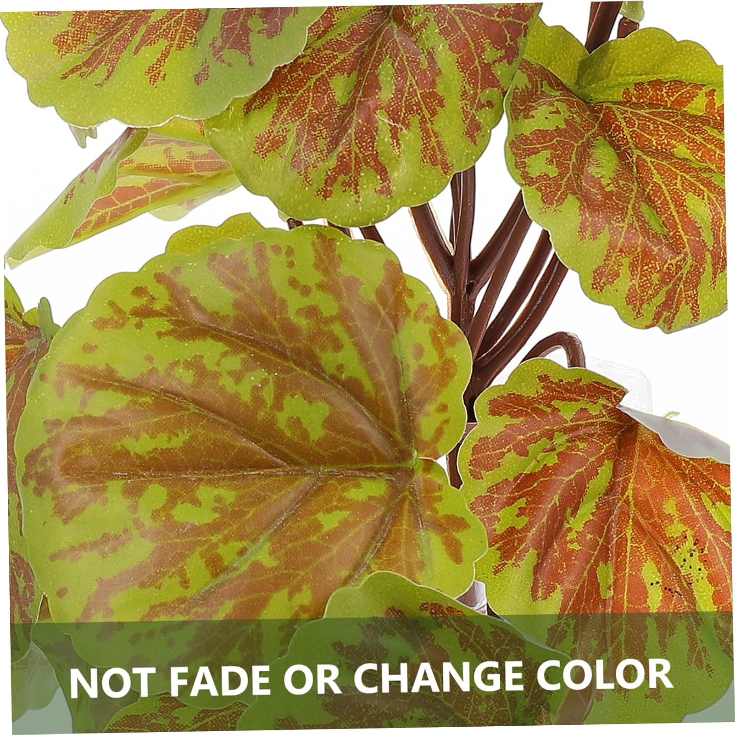 WOONEKY Artificial Aquarium Plant Lifelike Reptile Terrarium Decor with Begonia Leaves Stable Vibrant Plastic Fish Tank Plant for Reptile Tanks and Aquatic Landscapes