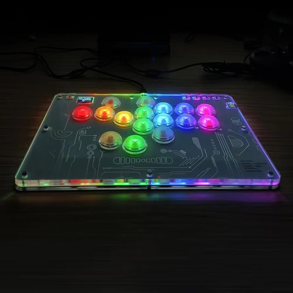 Arcade Stick 16Keys All-Button Gamerfinger with Turbo Functions & Custom Rgb,Arcade Controller Street Fight for Pc/Ps3/Ps4/Switch/Steam Game Keyboard-Supports Hot Swap & SOCD image number 4