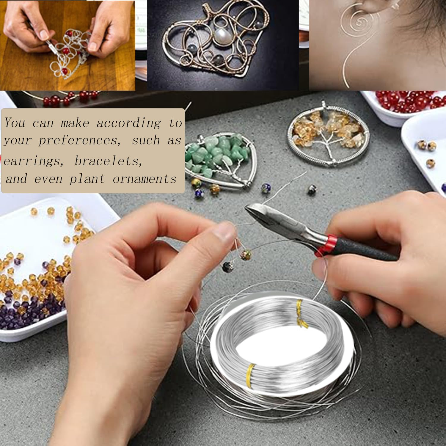 4Rolls Aluminum Craft Wires, 3Mm*5M, 2Mm*5M, 1.5Mm*5M, 1Mm*5M Silver Aluminum Wire, Flexible Bendable Craft Metal Wire, Jewelry Craft Aluminum Wire for Sculpting Armature DIY Skeleton Making image number 6