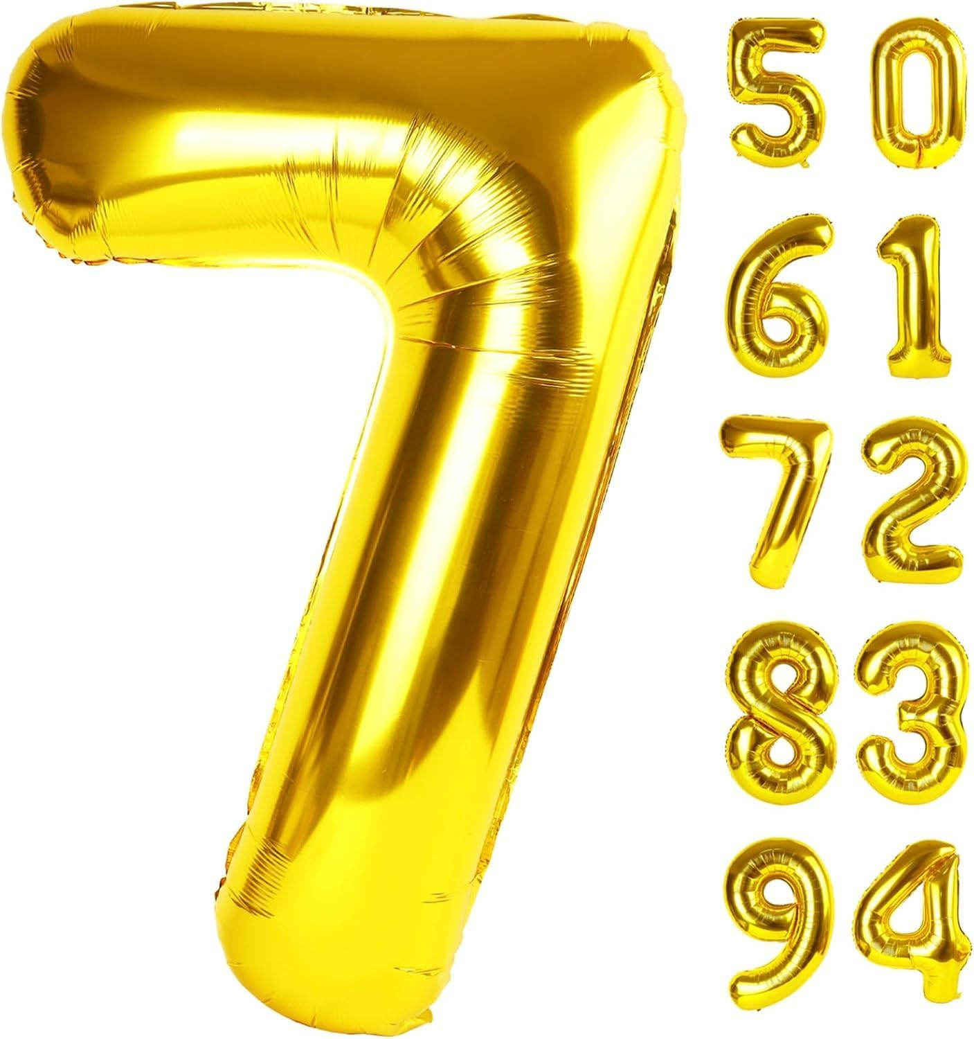 Lumjoy Gold 7 Balloon, 40 Inch Number Balloon, Gold Seven Birthday Decorations, 7Th Birthday Party Supplies, Gold Number 7 Balloon for Toddler and Kids Celebrations image number 5