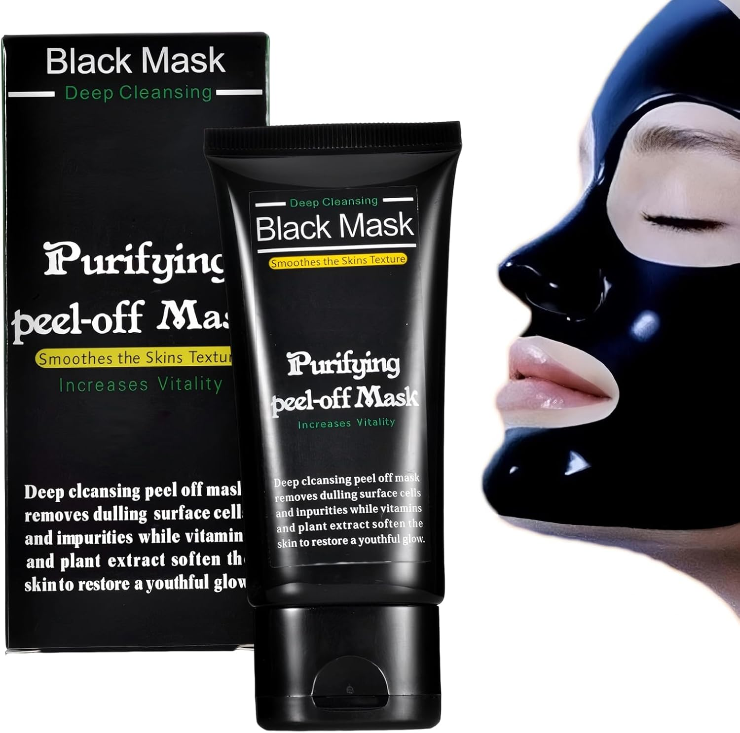 50Ml Blackhead Remover Mask - Activated Charcoal Peel off Mask for Face & Nose - Deep Pore Cleaner for Women & Men - Blackhead Treatment & Pore Release image number 4