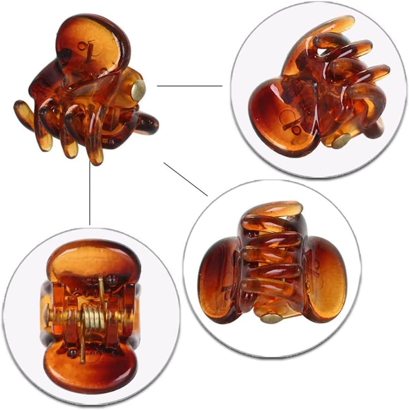 Pack of 12 Mini Plastic Hair Clips for Girls and Women image number 2