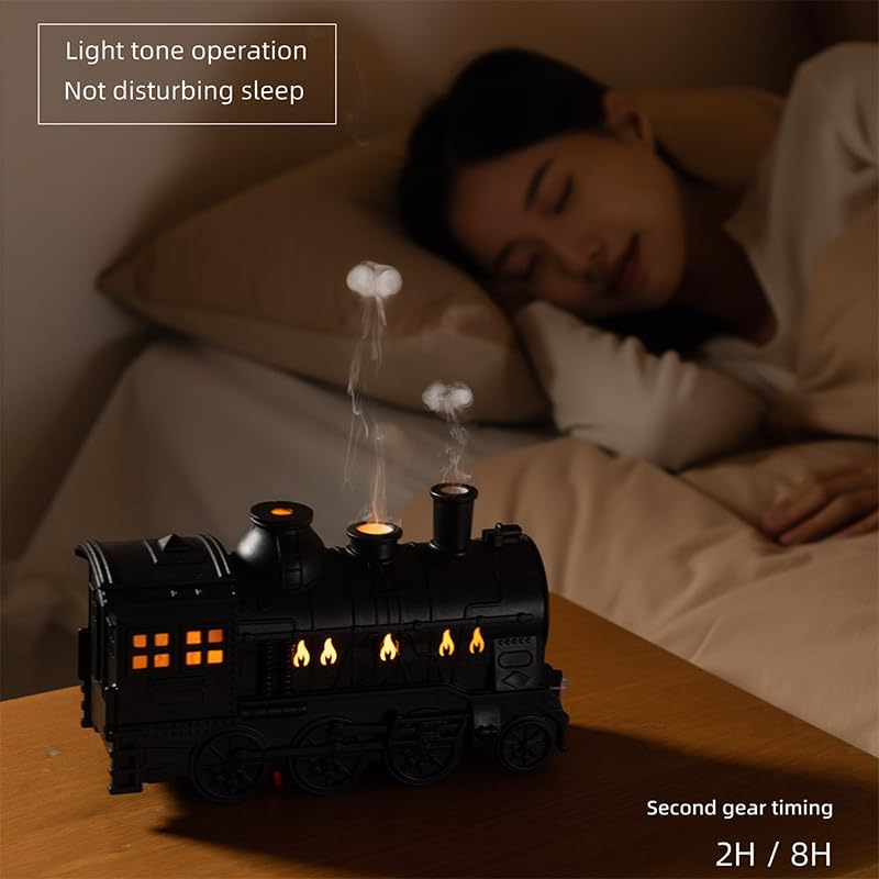 Uantii Train Shape Aromatherapy Essential Oil Diffuser 300Ml Ultrasonic Cool Mist Air Humidifier with LED Lamp Aroma Diffuser with Remote Control(Black) image number 4