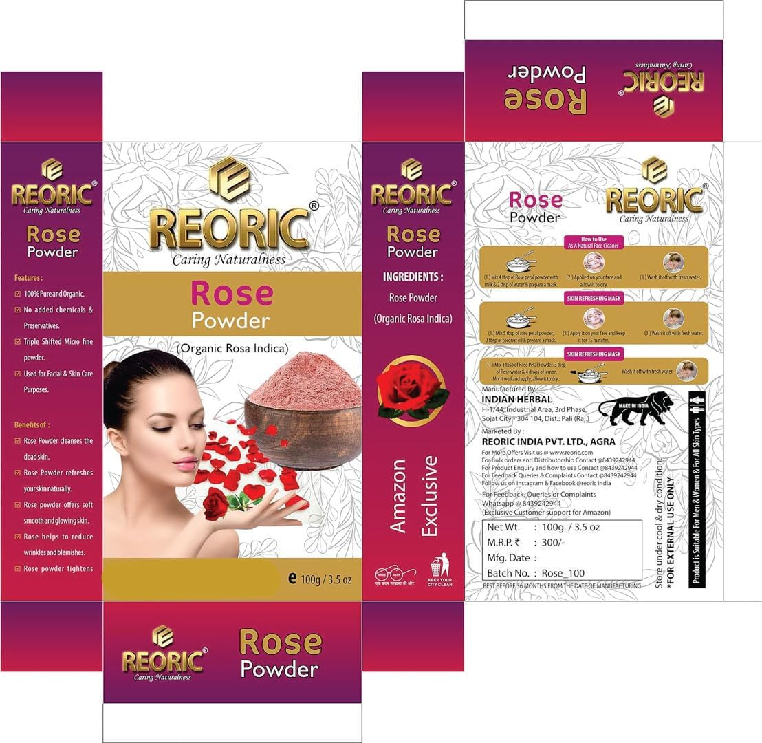 Reoric Amla Reetha Shikakai Bhringraj Neem Multani Mitti Powder|Ritha Powder|Amla Powder |Shikakai Powder |Bhringraj Powder |Neem Powder|Multani Mitti Powder |Combo of Hair Powder(600G, Pack of 6) image number 2