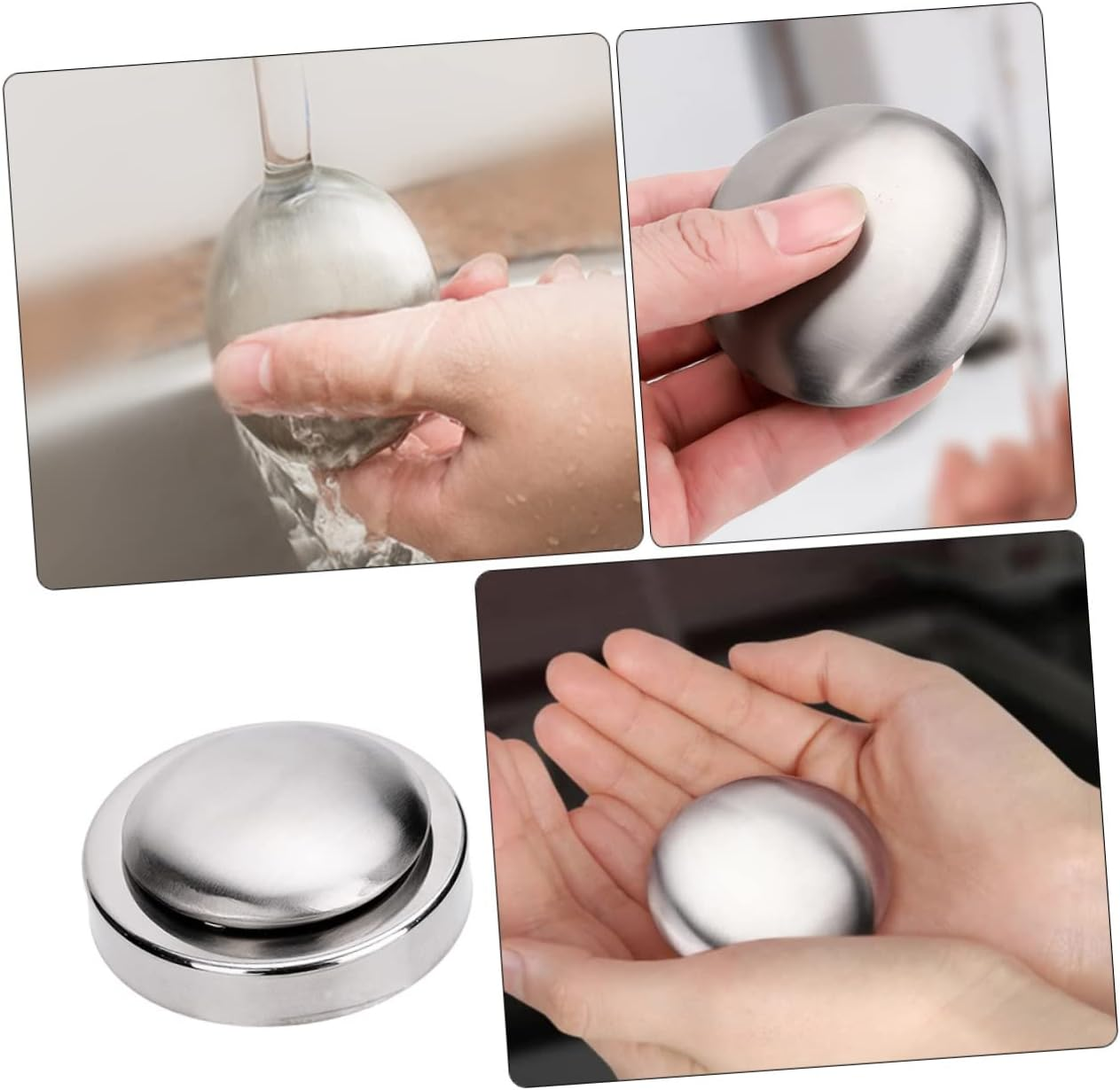 Stainless Steel Soap Bar Odor Remover Kitchen Tool 304 Stainless Steel Removes Fish Garlic Onion Smell for Cooking and Food Preparation image number 1