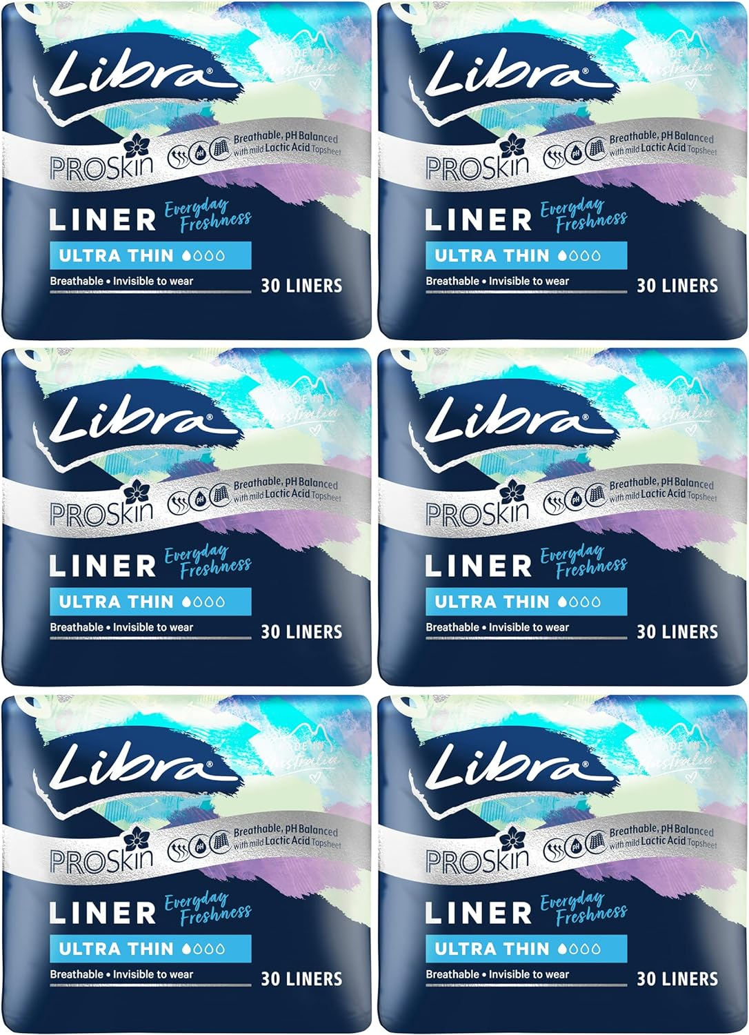 Libra Proskin Ultra Thin 30 Liners 180 Count (6 Packs of 30) image number 1