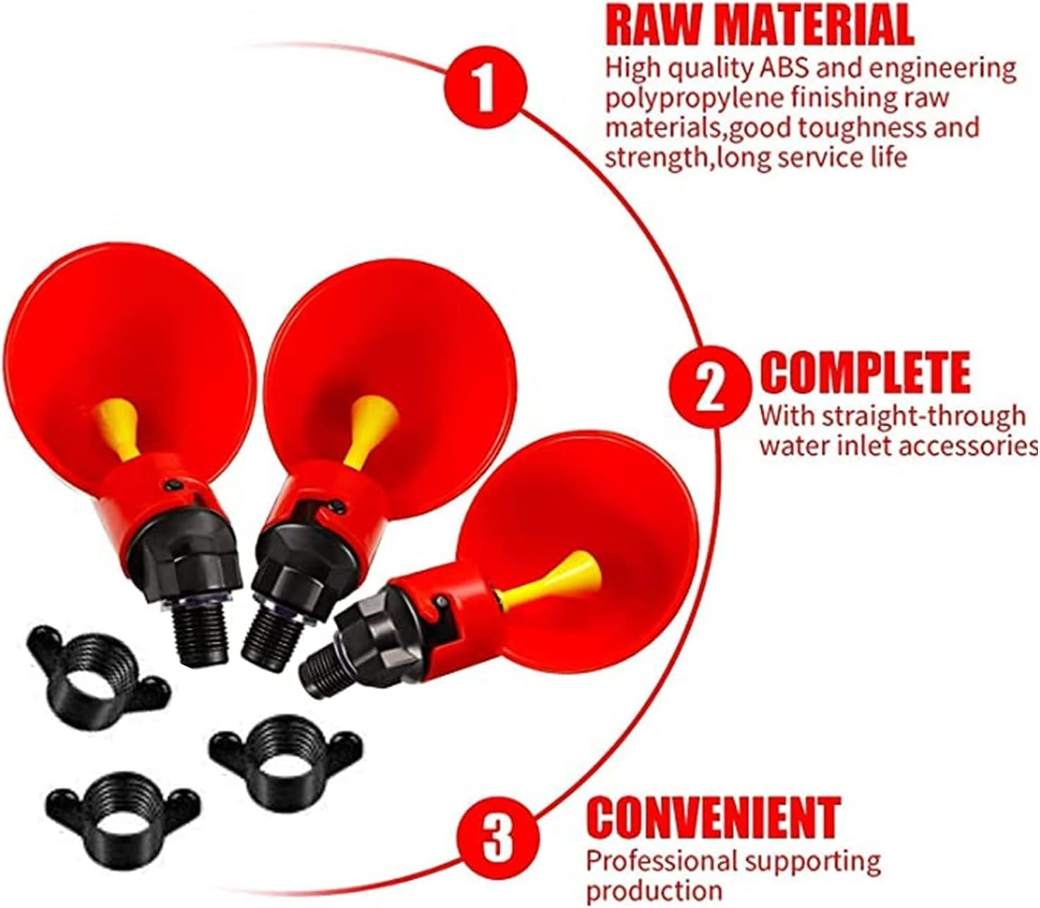 10 Pcs Automatic Chicken Drinkers Waterers Poultry Watering Cups Bowls Drinking Dispenser Cage Accessories, for Chicken Quail Water Cups Drinker Automatic Farm image number 6