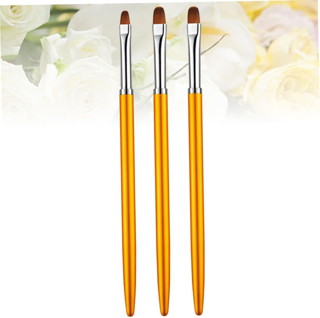 OSOLADY 3Pcs Golden round Head Nail Dotting Brush Portable Nail Art Pens for Detailed Decoration for DIY Manicure Accessories for Women