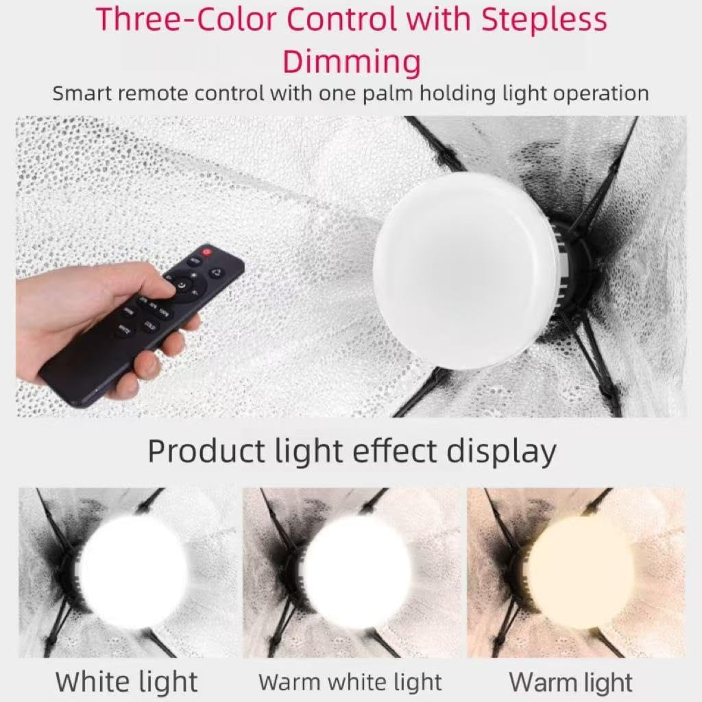 Photography Light Bulb 3000-5700K Dimmable Tricolor LED Bulbs for Softbox Bulb in E27 Socket for Photography Photo Video Studio Lighting (150, Watts) image number 3