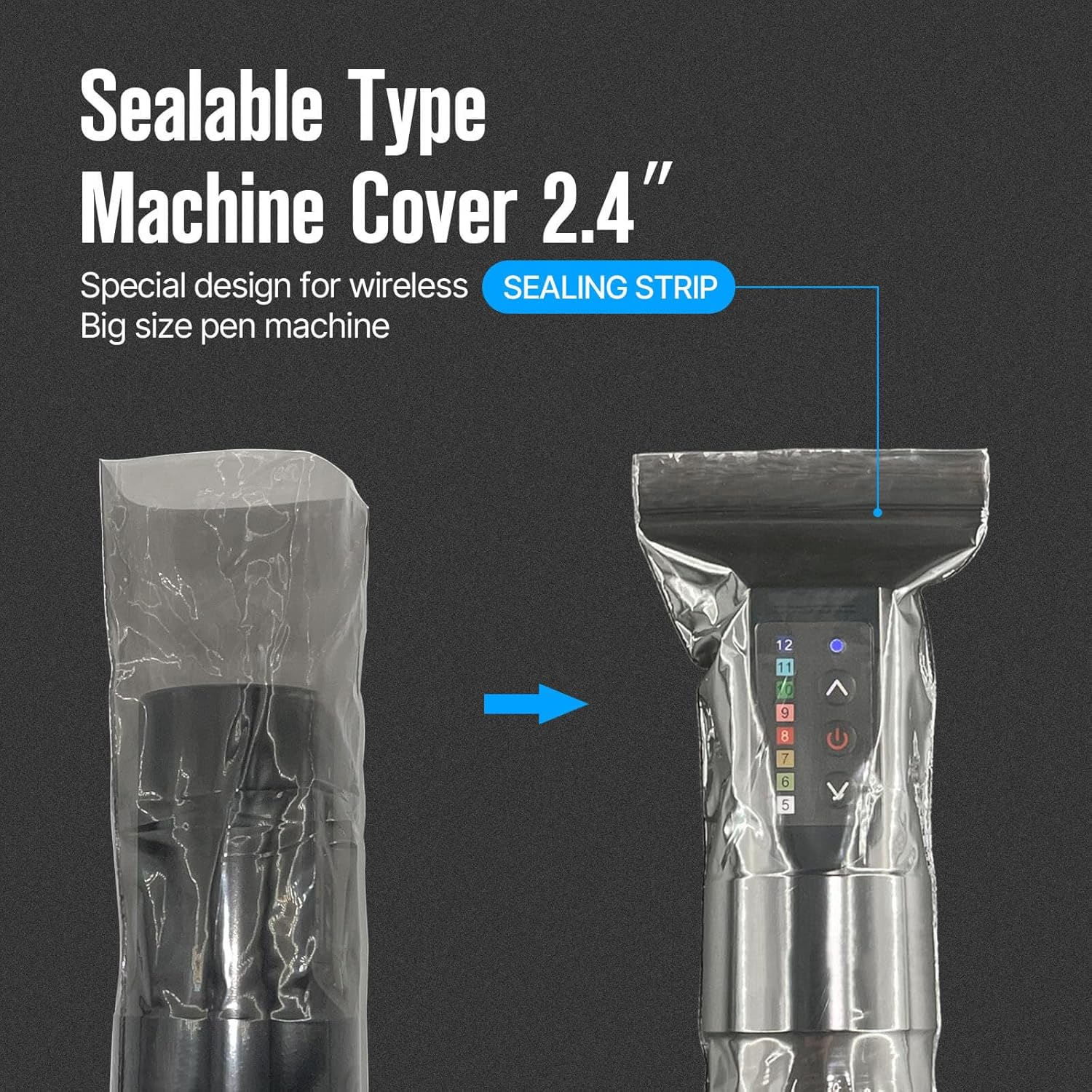 SILVERHORSE 300Pcs Tattoo Machine Covers - Black, 2.4&times;8 Inch, Universal Size, Waterproof, Adult - Black (2.4&times;8 Inch) image number 5