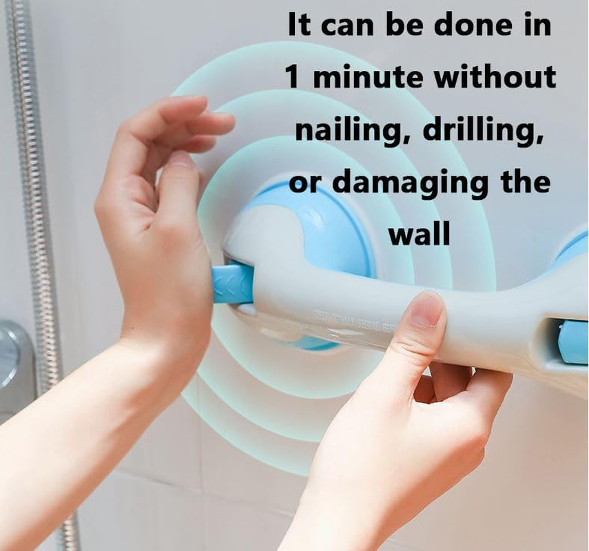 SOVYOULIVE Shower Suction Grab Bar, Shower Handle with Powerful Suction Cup for Bathtub& Bathroom, Bathroom Support Handles for Injury, Senior, Elderly(12Inch/29.5Cm) image number 1