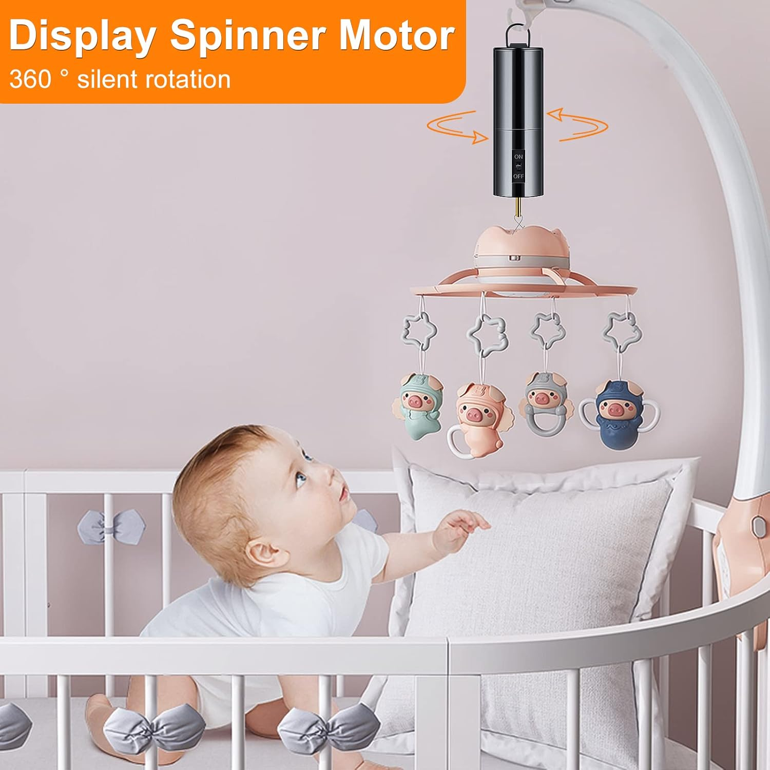 2 Pack Wind Spinner Motor Hanging Display Motor Battery Operated 20 RPM Rotating Motor Multi-Purposes for Wind Spinner Mobile Yard Decor Hanging Ornament Outdoor Sculptures-Medium Speed (2 Pcs Black) image number 4