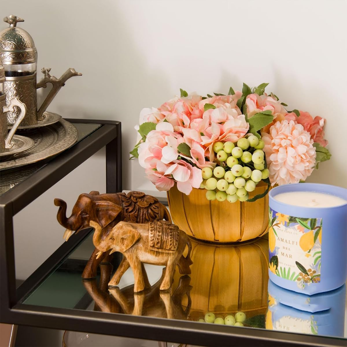 AIMALL Nordic Woven Wall Storage Basket, Vintage Yellow Hanging Basket for Kitchen Garlic Ginger Letters, Decorative Wall Organiser in 2 Sizes for Rustic Interiors image number 5