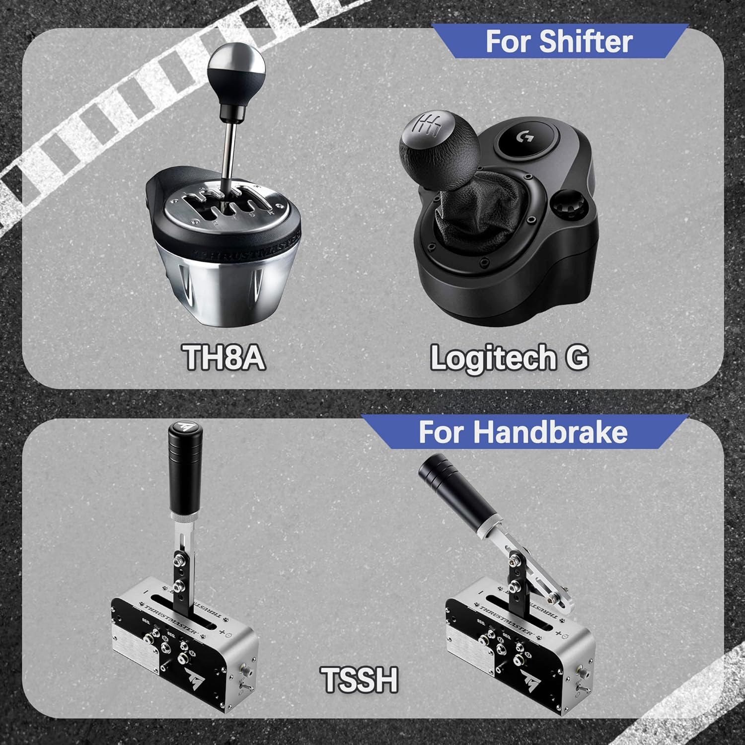 Racing Shifter Mount Handbrake Desk Mount for Racing Sim Shifter Handbrake Stand Compatible with Logitech G Driving Force, Thrustmaster TH8A, TSSH image number 3