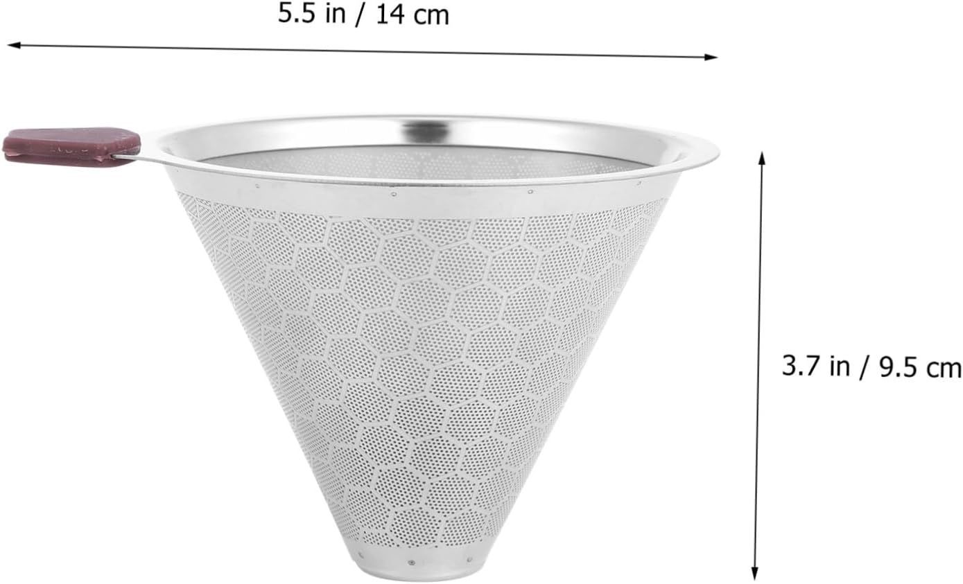 SEWACC Stainless Steel Coffee Filter Dripper Material Cups for Home Tea Brewing and Cafe Shop Use Random Style