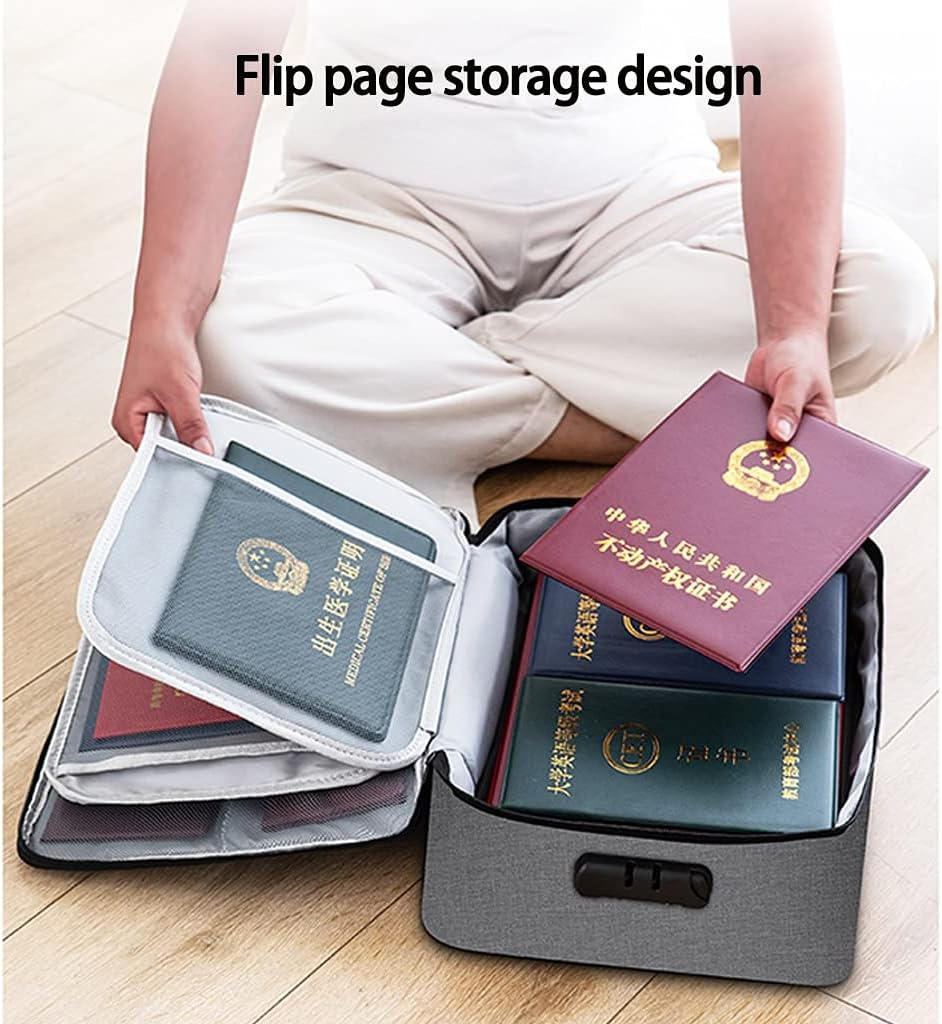 Document Package， Document Holder with Zipper, Organizer Box, File Storage, Pouch, Credential Bag(Grey) image number 2