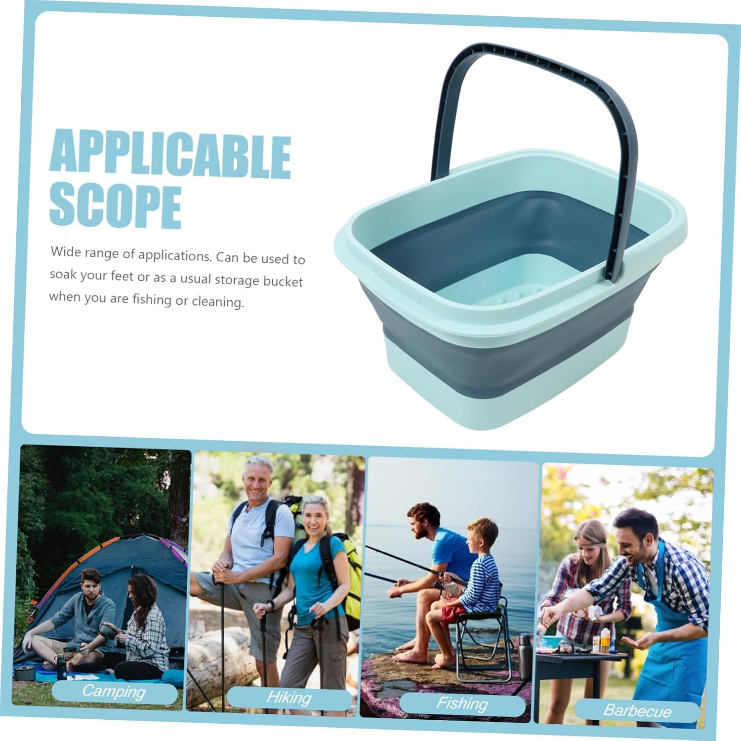 OHPHCALL Collapsible Foot Bath Bucket Portable Foot Basin Space-Saving Home Multi-Functional for Living Room image number 2