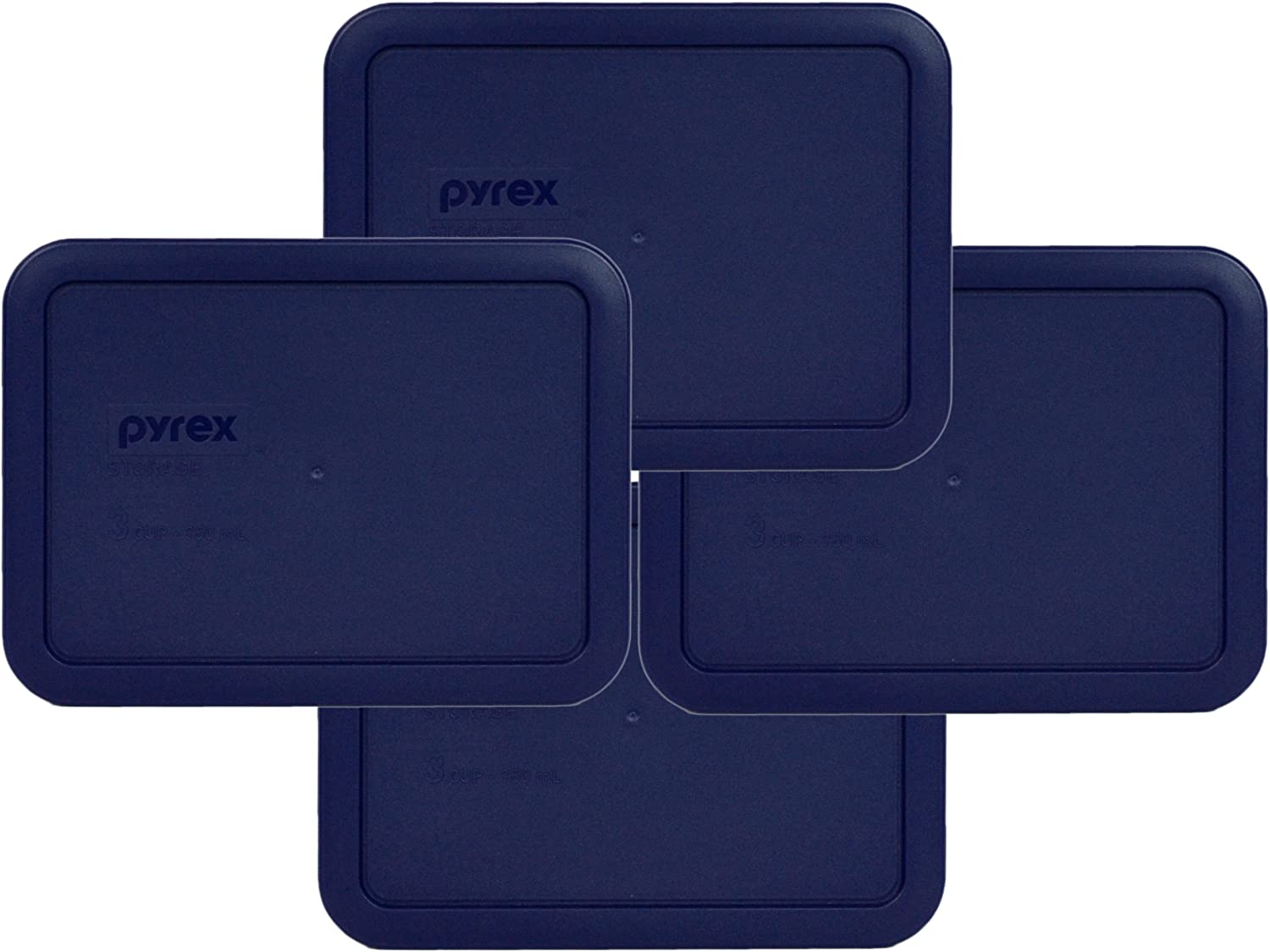 Pyrex 7210-PC 1113816 3 Cup Blue Lid (2-Pack)