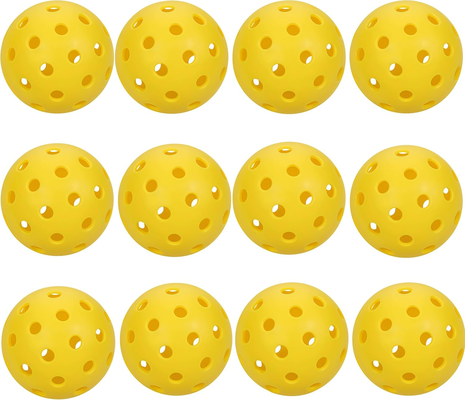 Pickleballs Balls,12 Packs Performance Outdoor Pickleballs,High Durability,40 Hole Hi-Vis Yellow for All Skill Levels image number 2