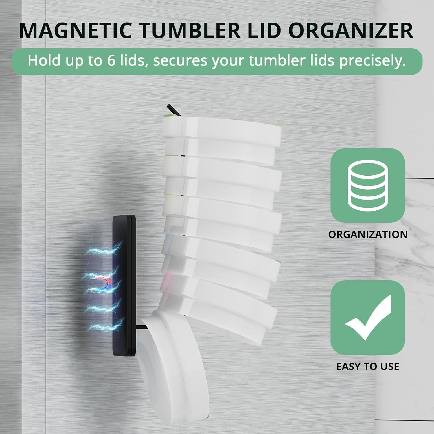 Magnetic Stanley Cup Holder for Refrigerator, Water Bottle Organizer for Stanley 40 Oz with Handle, Tumbler Lid Organizer Cup Accessories, Gifts Ideal image number 6