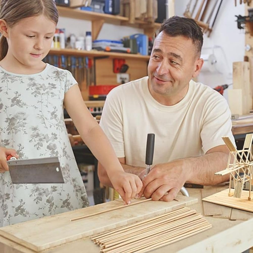 Bamboo Dowel Rods，Dowel Rods Wooden Dowels Craft Wood Sticks Unfinished Natural Bamboo Sticks for Flower Bouquet Crafts and Diyers（100 Pcs） image number 2