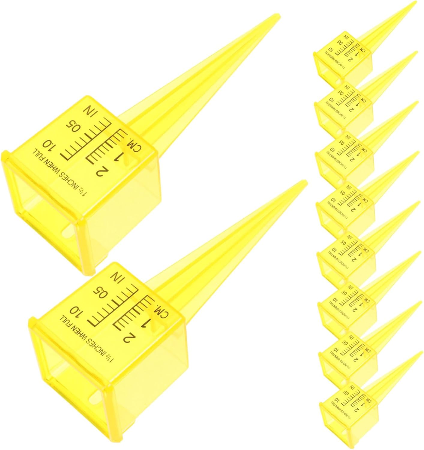 20Pcs Lawn Water Meter Yard Rainfall Gauge Rain Measure Gauge Garden Rain Plastic Garden Rainfall Monitor Plastic Tube Outdoors Yellow image number 5
