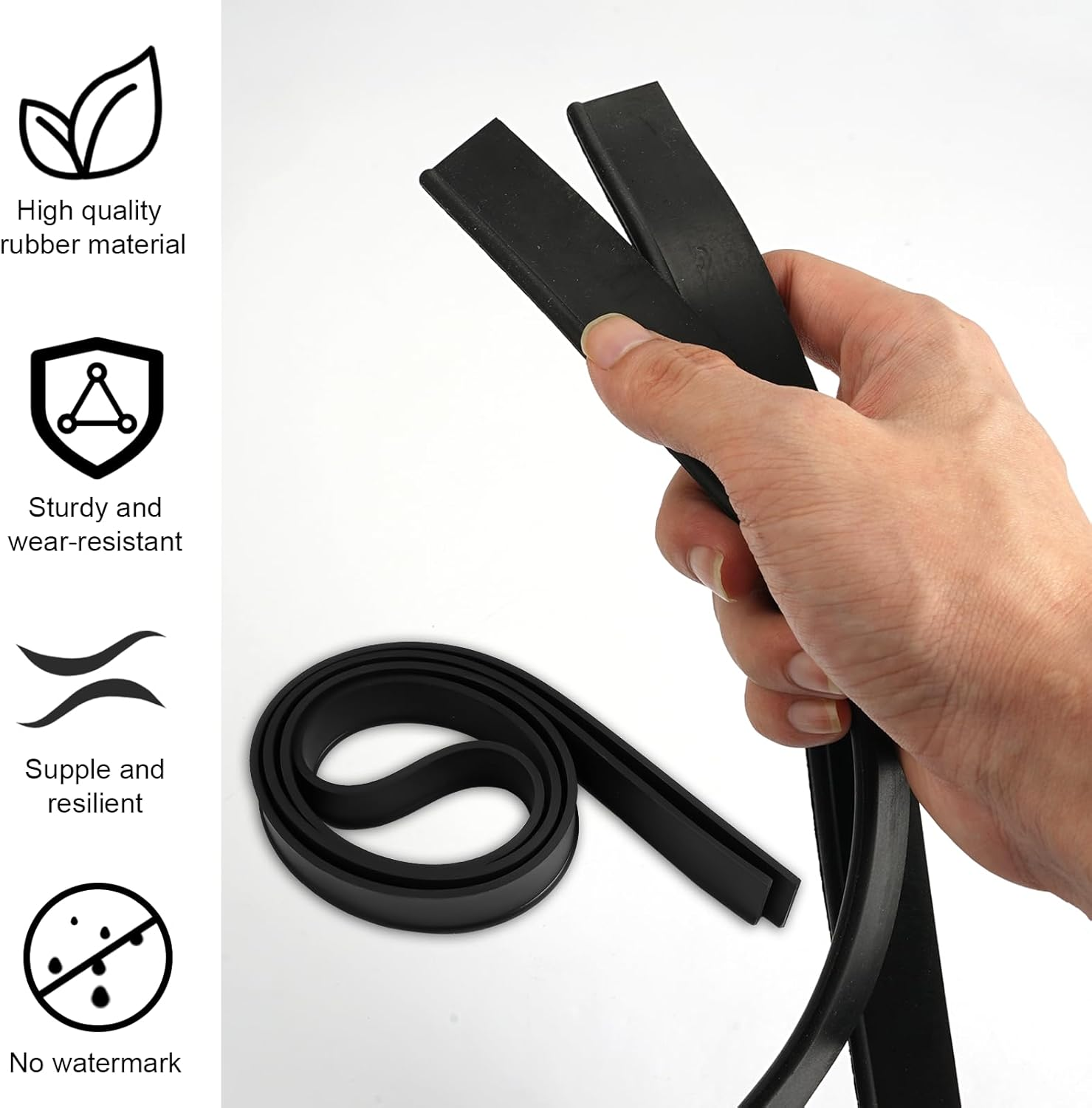 Pack of 2 Replacement Rubber Lip Squeegee, Window Squeegee Silicone Replacement Lip 105 Cm, Replacement Wiper Rubber Window Squeegee Replacement Rubber for Window Squeegee, Shower Squeegee Cleaning image number 4