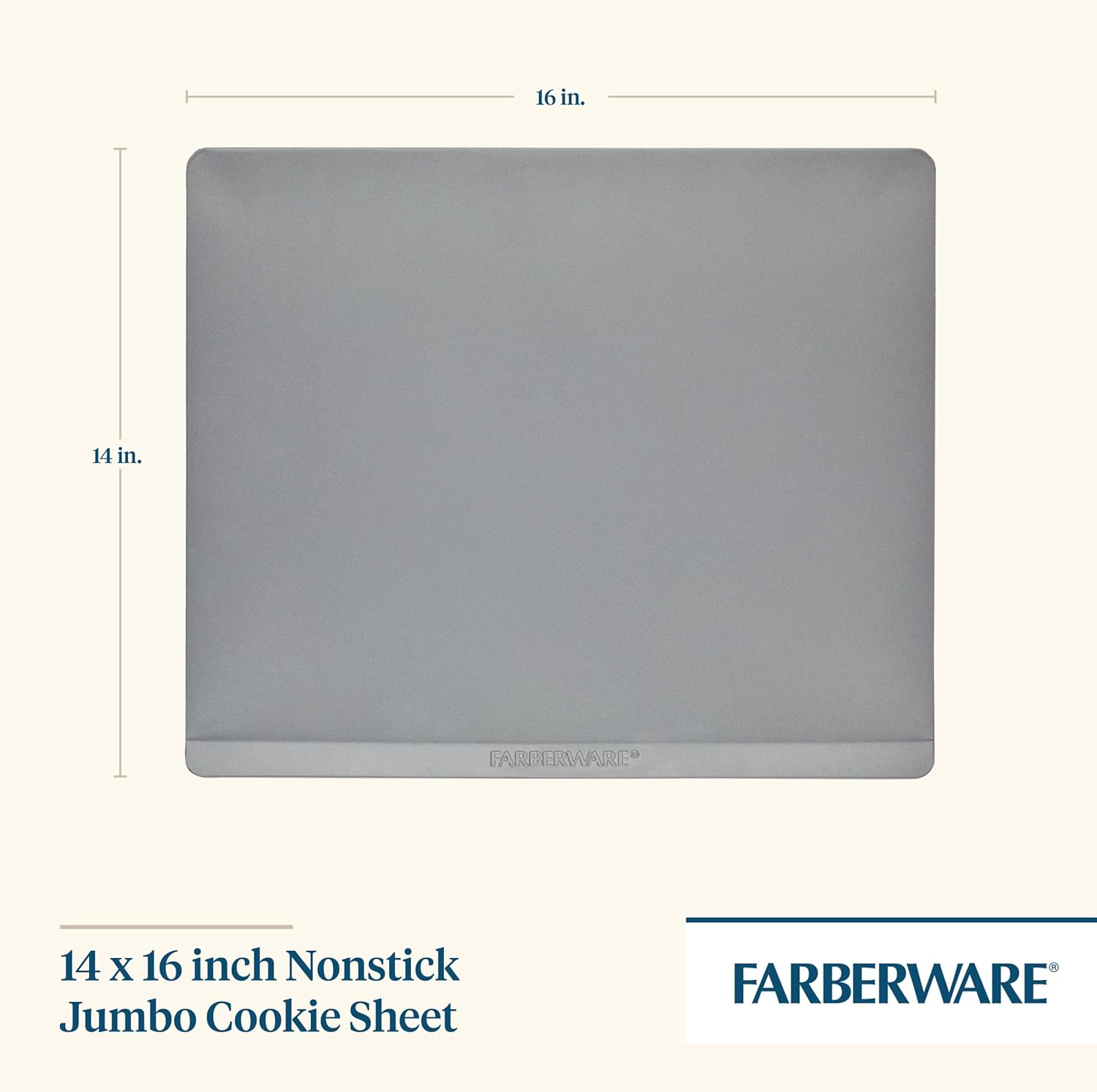 Farberware Insulated Nonstick Bakeware Cookie Sheet, 14-Inch X 16-Inch, Grey image number 2